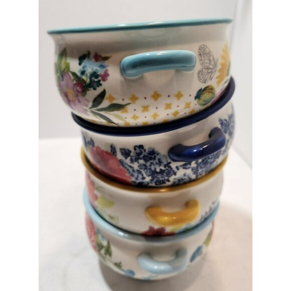 4 Pioneer Woman Floral Medley 20oz Soup Bowls Set of 4 - Picture 5 of 15